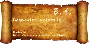 Bagnovini Arisztid névjegykártya